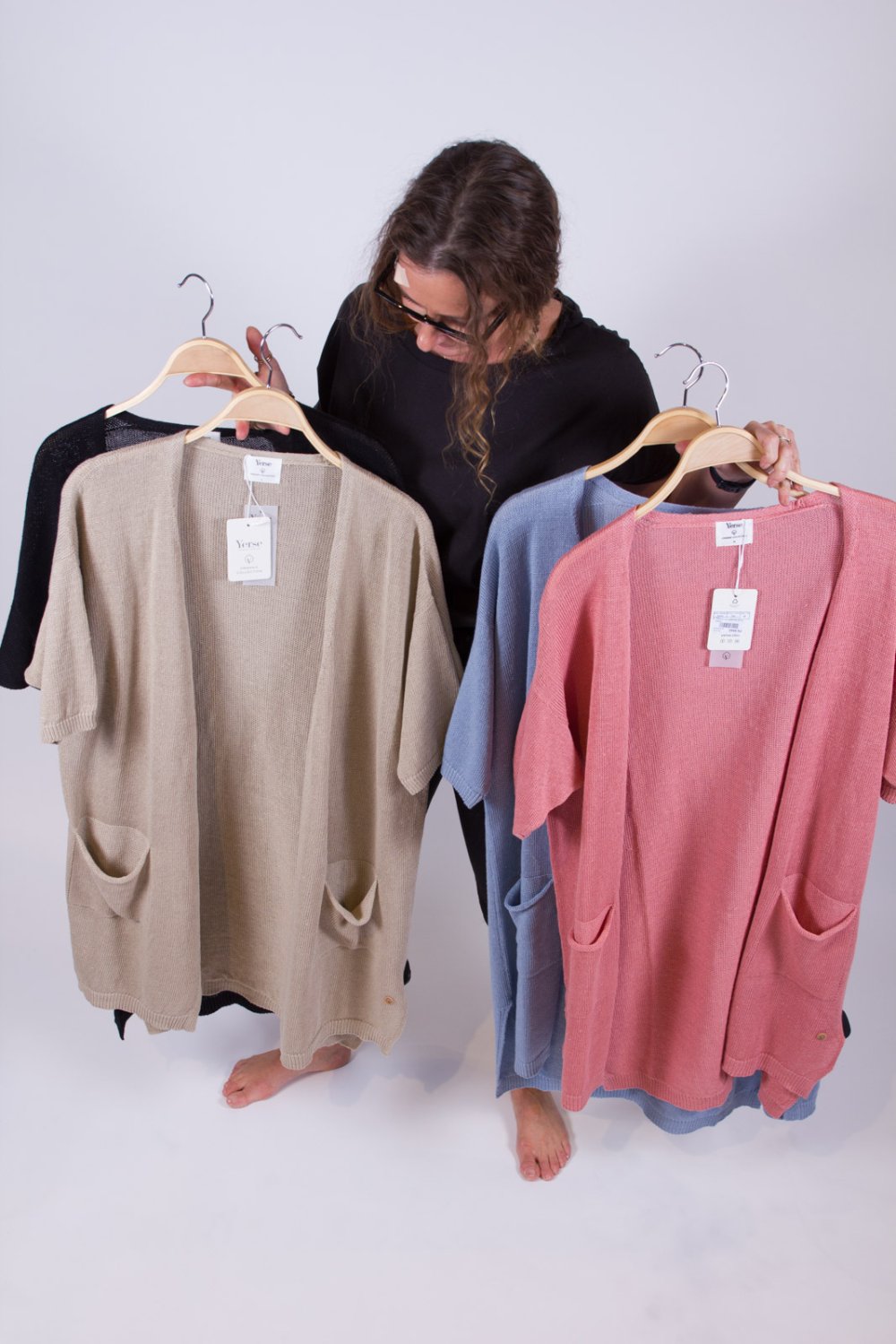 náhled Dámský lněný cardigan Yerse 32542