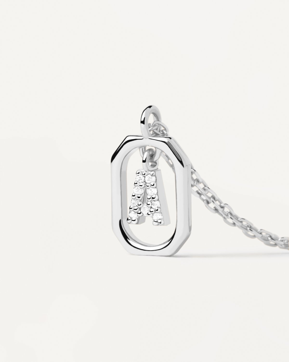 náhled PDP. CO02-512 MINI LETTER A SILVER NECKLACE