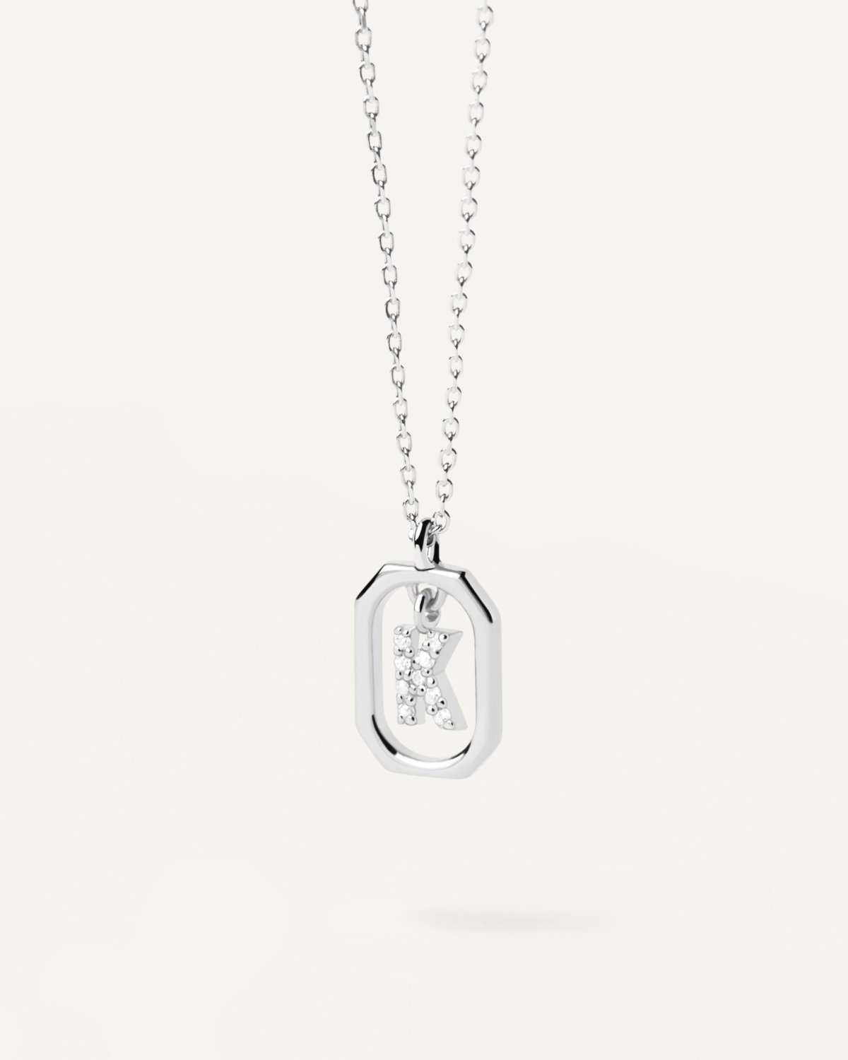 náhled PDP. CO02-522 MINI LETTER K SILVER NECKLACE