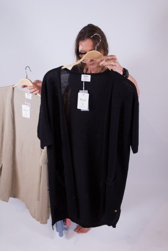 detail Dámský lněný cardigan Yerse 32542