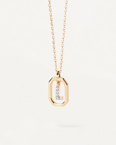 detail PDP. CO01-523 MINI LETTER L NECKLACE