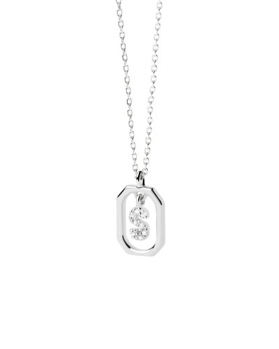 detail PDP. CO02-530 MINI LETTER S SILVER NECKLACE